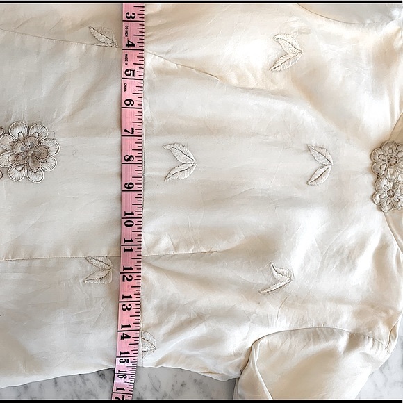 Vintage cream|taupe tonal embroidered mini dress with slight A-line size S/M - Picture 11 of 12